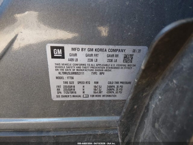 KL79MUSL6MB053111 Chevrolet Trailblazer Awd Rs