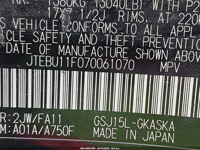 2007 TOYOTA FJ CRUISER JTEBU11F070061070 Photo 8