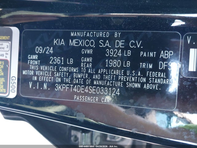 KIA K4 Lxs 2025 3KPFT4DE4SE033124 Image 9