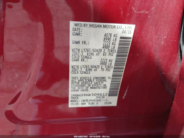 2016 NISSAN TITAN XD 1N6BA1F4XGN509612 Photo 8