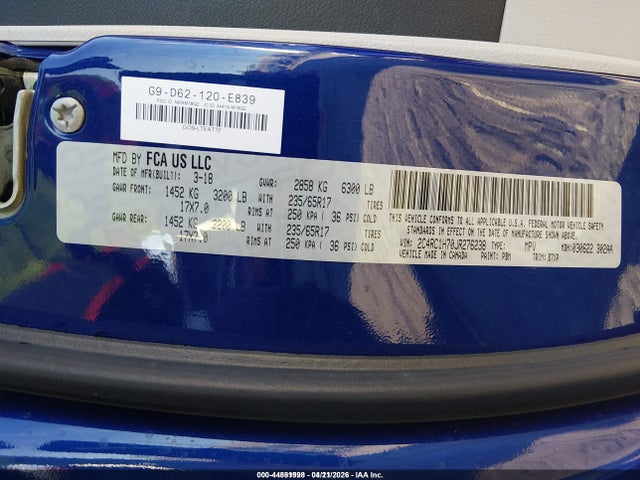 2C4RC1H70JR276238 Chrysler Pacifica Hybrid Touring Plus