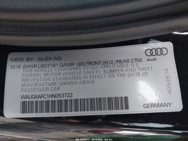 2017 AUDI A6 WAUG8AFC1HN053722 Photo 8