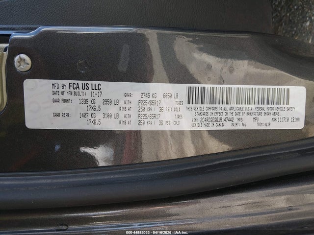 2C4RDGEG6JR147442 Dodge Grand Caravan Gt