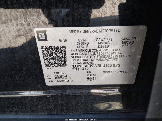 2020 CHEVROLET TRAVERSE 1GNEVFKW8LJ112823 Photo 8