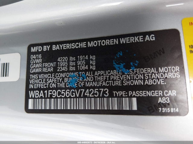 Продаж на аукціоні авто 2016 Bmw 228i, vin: WBA1F9C56GV742573, номер лоту: 44882073