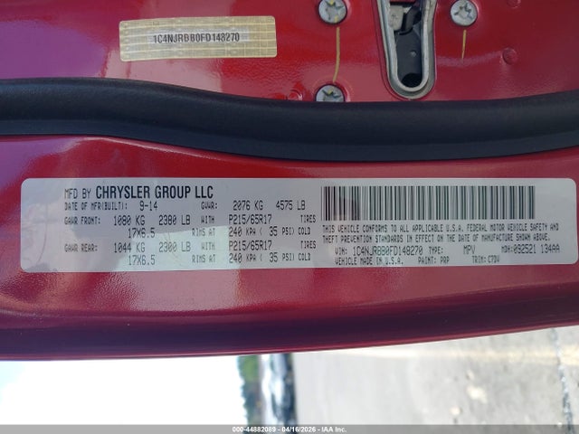 Aukcja sprzedaży 2015 Jeep Patriot Sport, vin: 1C4NJRBB0FD148270, numer aukcji: 44882089