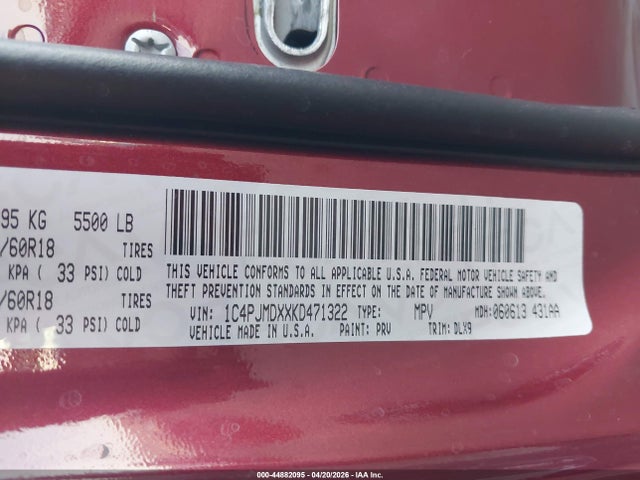 1C4PJMDXXKD471322 Jeep Cherokee Limited 4x4