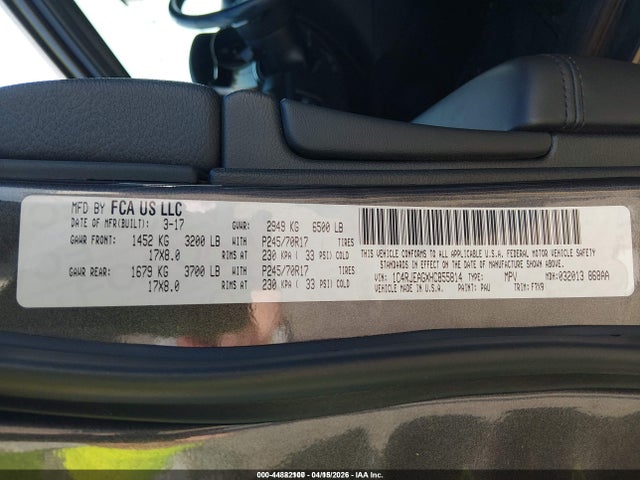 2017 JEEP GRAND CHEROKEE 1C4RJEAGXHC855814 Photo 8