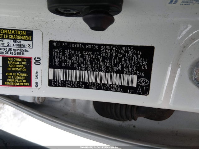 2014 TOYOTA COROLLA 2T1BURHE2EC201767 Photo 8