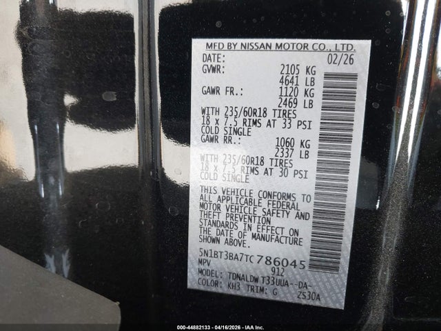 Nissan ROGUE SV 2026 5N1BT3BA7TC786045 Image 9