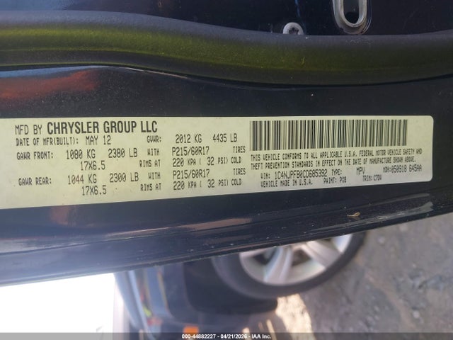 44882227 :رقم المزاد ، 1C4NJPFB0CD685392 vin ، 2012 Jeep Patriot Latitude مزاد بيع