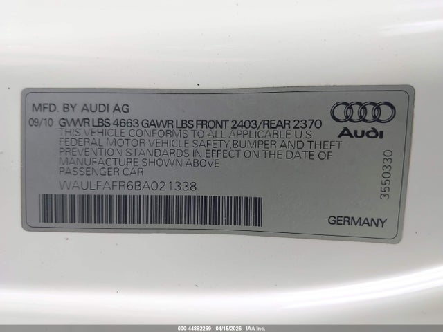 2011 AUDI A5 WAULFAFR6BA021338 Photo 8