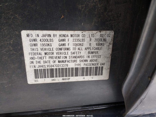 Продажа на аукционе авто 2007 Acura Tsx, vin: JH4CL95847C013378, номер лота: 44882328
