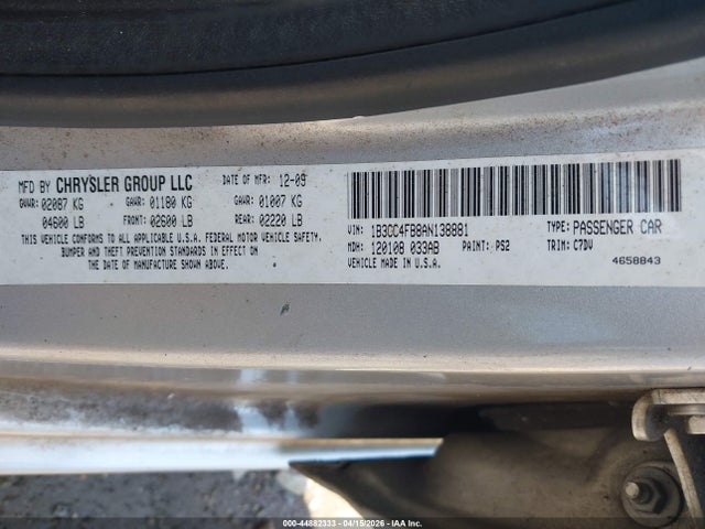 Продажа на аукционе авто 2010 Dodge Avenger Sxt, vin: 1B3CC4FB8AN138881, номер лота: 44882333
