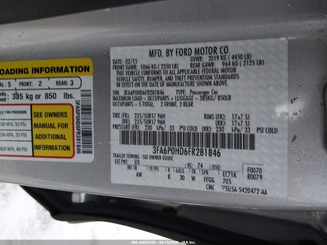 2015 FORD FUSION 3FA6P0HD6FR281846 Photo 8