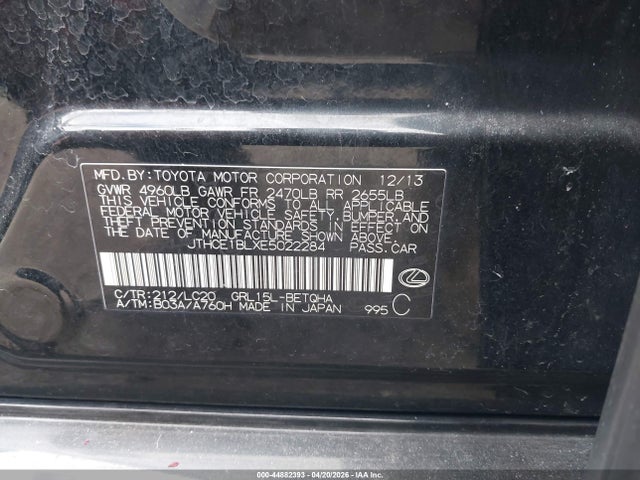 44882393 :رقم المزاد ، JTHCE1BLXE5022284 vin ، 2014 Lexus Gs 350 مزاد بيع