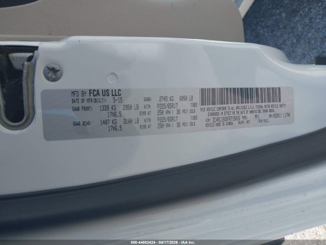 Продаж на аукціоні авто 2015 Chrysler Town & Country Touring, vin: 2C4RC1BG9FR715016, номер лоту: 44882424