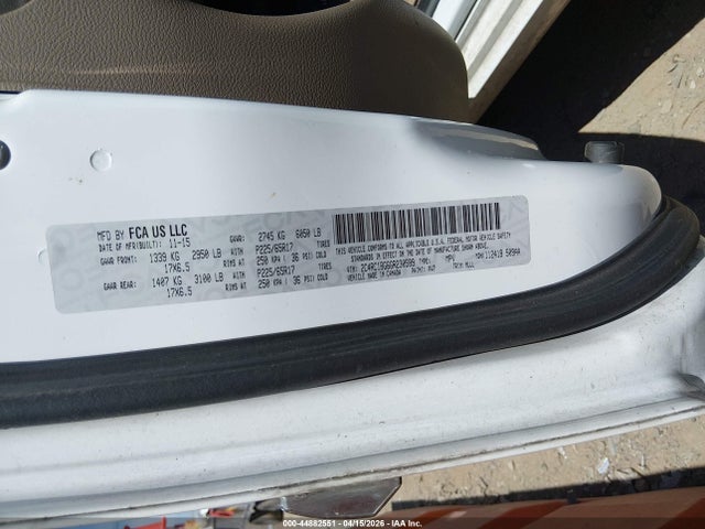 44882551 :رقم المزاد ، 2C4RC1BG6GR230589 vin ، 2016 Chrysler Town & Country Touring مزاد بيع