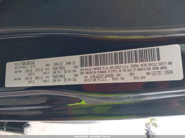 Продаж на аукціоні авто 2015 Jeep Wrangler Unlimited Sport, vin: 1C4BJWDG2FL604656, номер лоту: 44882592