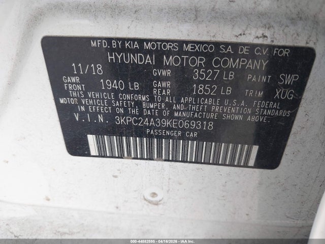 3KPC24A39KE069318 Hyundai Accent Sel