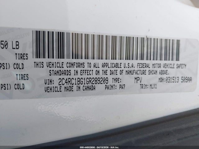 2016 CHRYSLER TOWN & COUNTRY 2C4RC1BG1GR289209 Photo 8