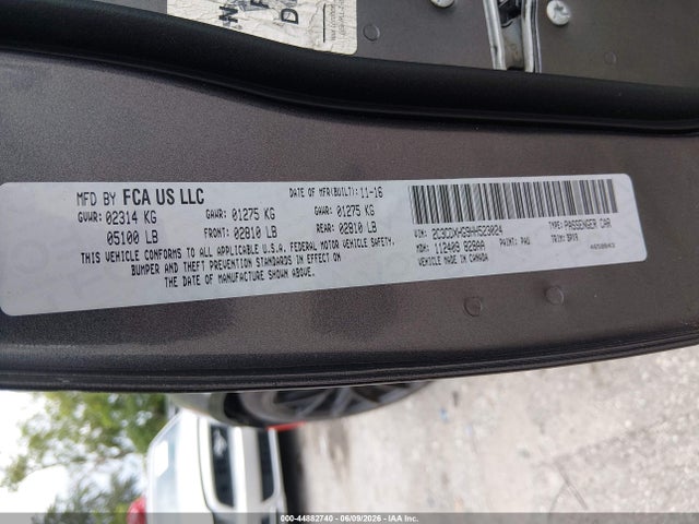44882740 :رقم المزاد ، 2C3CDXHG9HH523024 vin ، 2017 Dodge Charger Sxt Rwd مزاد بيع
