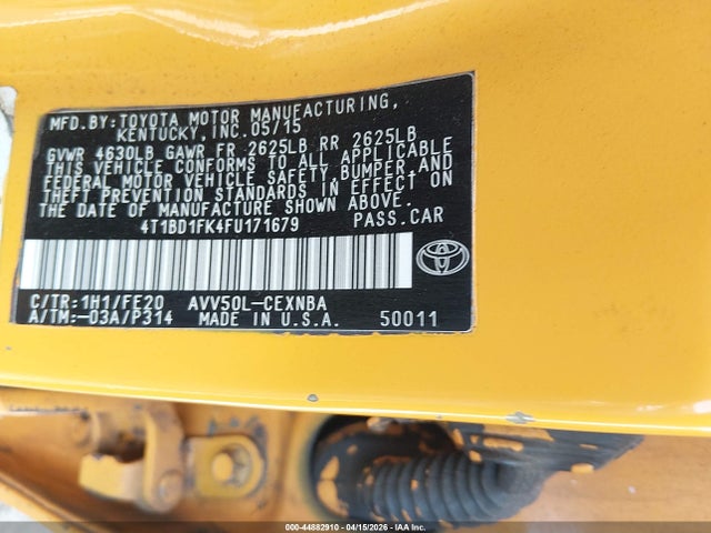 2015 TOYOTA CAMRY HYBRID 4T1BD1FK4FU171679 Photo 8