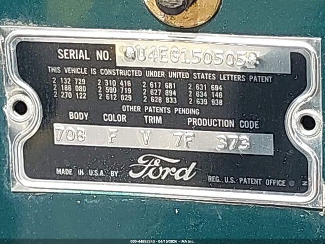 44882940 :رقم المزاد ، U4EG150505 vin ، 1954 Ford Custom مزاد بيع