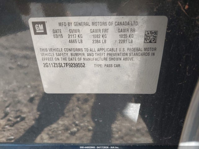 Chevrolet IMPALA LS 2015 2G11Z5SL7F9239552 Image 9