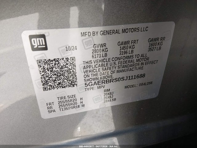 44882977 :رقم المزاد ، 5GAERBRS0SJ111688 vin ، 2025 Buick Enclave Sport Touring مزاد بيع