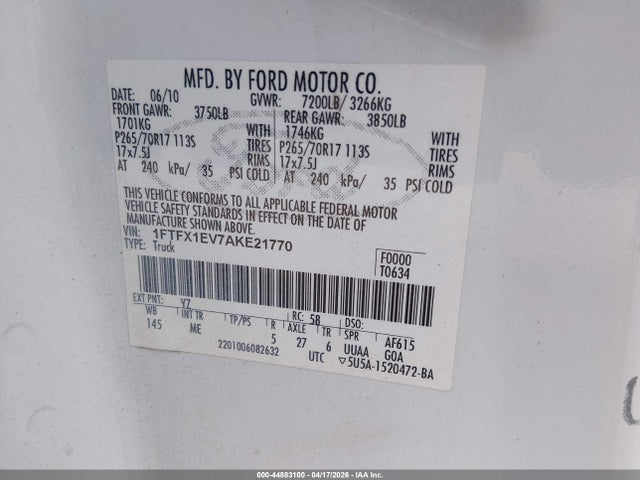 2010 FORD F-150 1FTFX1EV7AKE21770 Photo 8