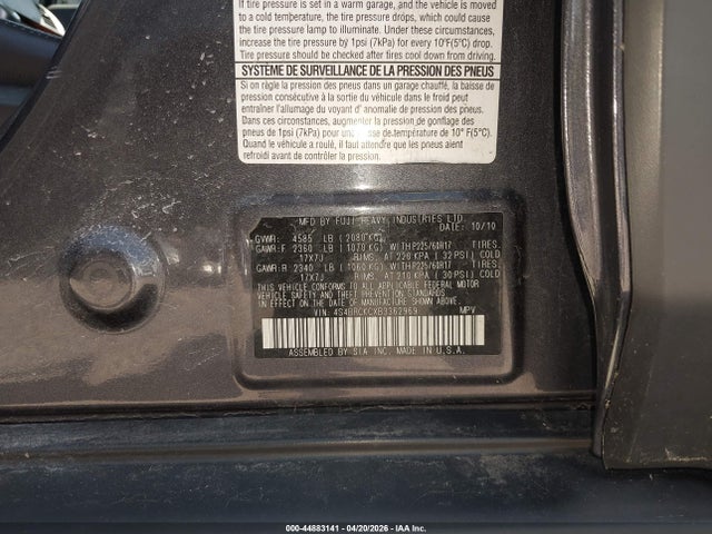 44883141 :رقم المزاد ، 4S4BRCKCXB3362969 vin ، 2011 Subaru Outback 2.5i Limited مزاد بيع