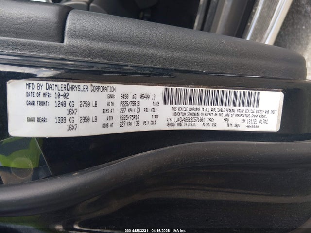 Продаж на аукціоні авто 2003 Jeep Grand Cherokee Laredo, vin: 1J4GW48S63C571001, номер лоту: 44883231