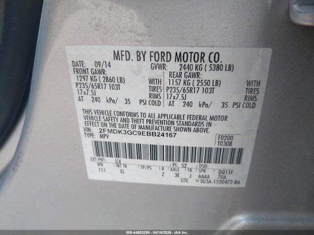 Ford EDGE SE 2014 2FMDK3GC9EBB24167 Image 9