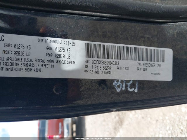 Aukcja sprzedaży 2016 Dodge Charger Se, vin: 2C3CDXBG5GH146313, numer aukcji: 44883348