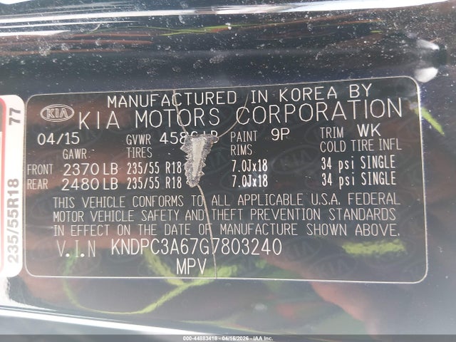 Auction sale of the 2016 Kia Sportage Sx, vin: KNDPC3A67G7803240, lot number: 44883418