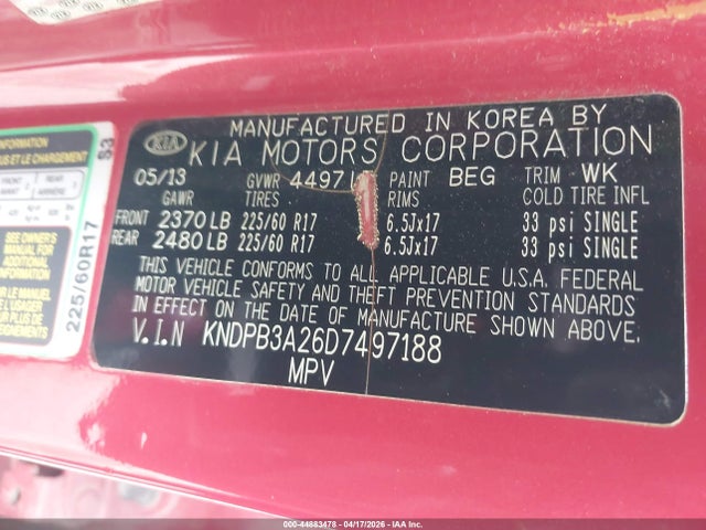 2013 KIA SPORTAGE KNDPB3A26D7497188 Photo 8