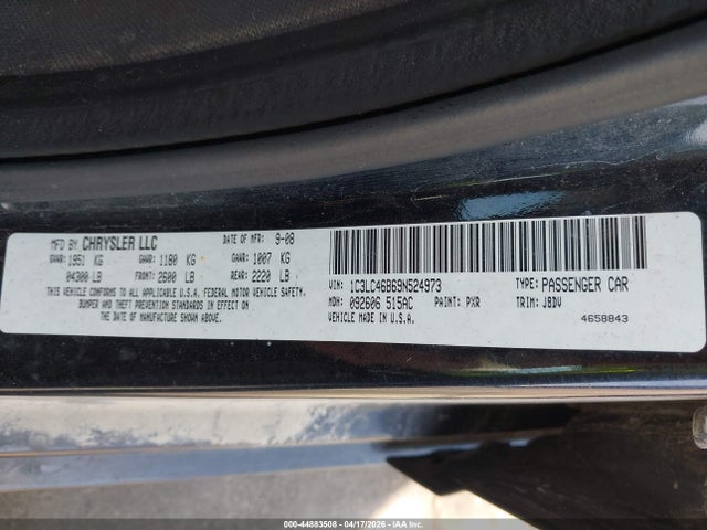 Продажа на аукционе авто 2009 Chrysler Sebring Lx, vin: 1C3LC46B69N524973, номер лота: 44883508
