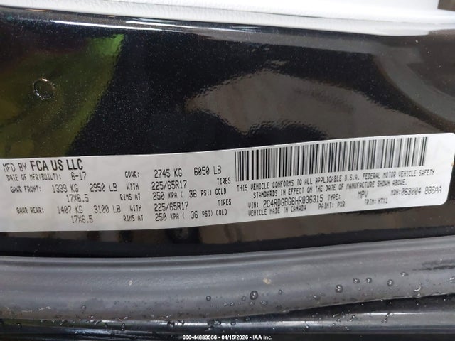 Aukcja sprzedaży 2017 Dodge Grand Caravan Se, vin: 2C4RDGBG6HR836315, numer aukcji: 44883556