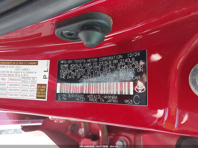 Aukcja sprzedaży 2025 Toyota Corolla Se, vin: JTND4MBE8S3242778, numer aukcji: 44883603