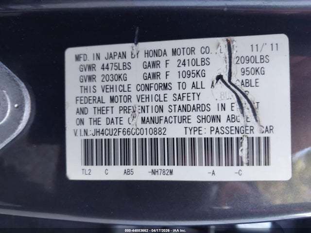 2012 ACURA TSX JH4CU2F66CC010882 Photo 8