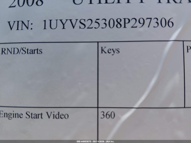 Продажа на аукционе авто 2008 Utility Trailer Mfg Unknown, vin: 1UYVS25308P297306, номер лота: 44883870