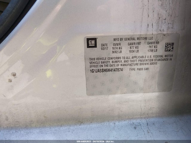 1G1JA5SH6H4147874 Chevrolet Sonic Ls Manual