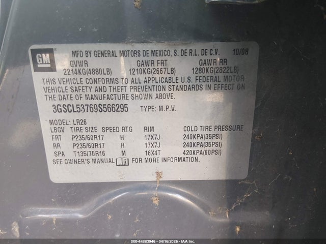 Продажа на аукционе авто 2009 Saturn Vue V6 Xr, vin: 3GSCL53769S566295, номер лота: 44883946
