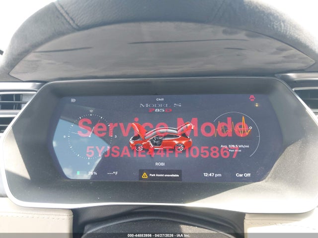 Продаж на аукціоні авто 2015 Tesla Model S 85d/p85d, vin: 5YJSA1E44FF105867, номер лоту: 44883956