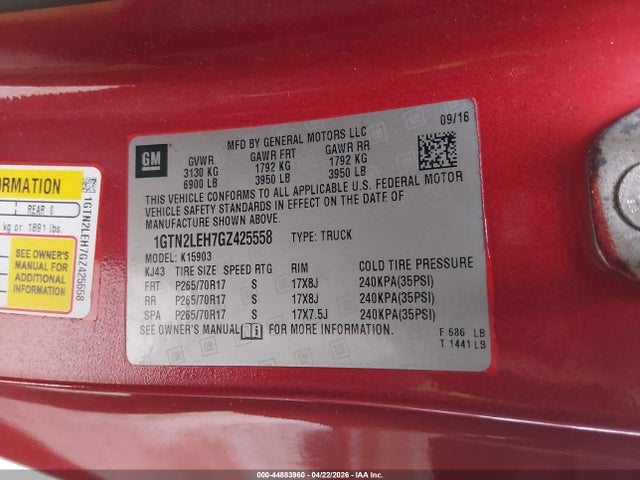 1GTN2LEH7GZ425558 GMC SIERRA 1500