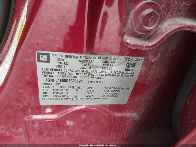 Продаж на аукціоні авто 2012 Chevrolet Captiva Sport Ltz, vin: 3GNFL4E58CS523624, номер лоту: 44883966
