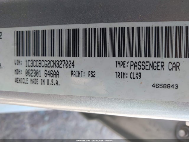 Продажа на аукционе авто 2012 Chrysler 200 Limited, vin: 1C3CCBCG2CN327004, номер лота: 44883981