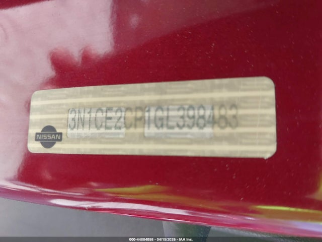 44884058 :رقم المزاد ، 3N1CE2CP1GL398483 vin ، 2016 Nissan Versa Note S (sr)/s Plus/sl/sr/sv مزاد بيع