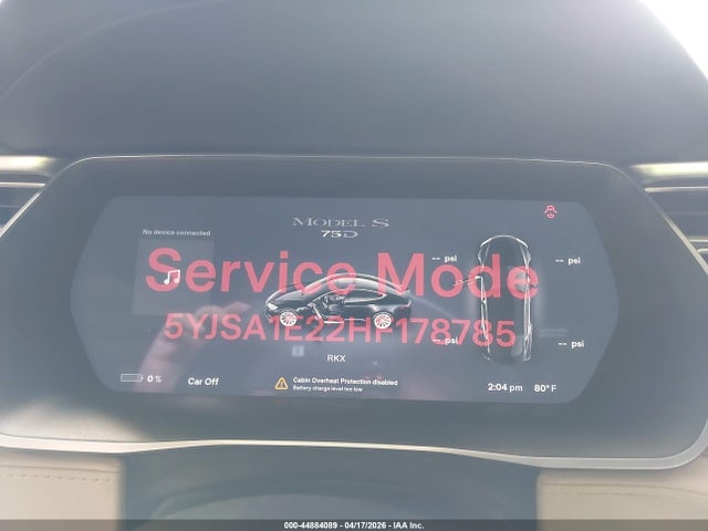 Продаж на аукціоні авто 2017 Tesla Model S 100d/60d/75d/90d/p100d, vin: 5YJSA1E22HF178785, номер лоту: 44884089
